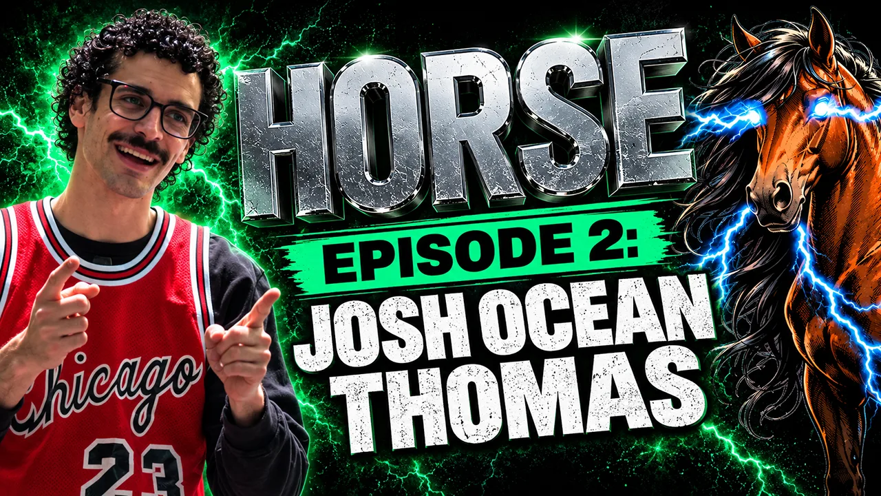 Josh Ocean Thomas takes a shot during his game of HORSE against Brandon Henderson in Episode 2